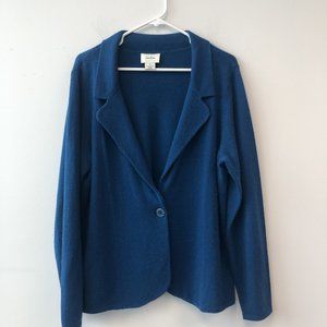 Neiman Marcus 1X Blue Cashmere Cardigan
